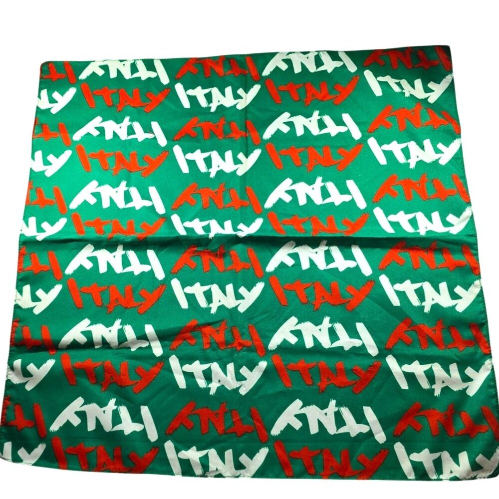 Italy bandana Green Red White Pattern scarf